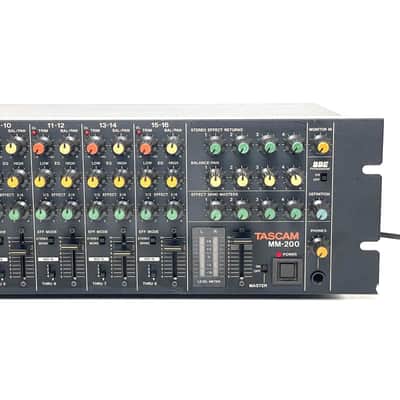 TASCAM MM-200 16-Channel Rackmount Keyboard / Line Mixer 1980s Black image 3