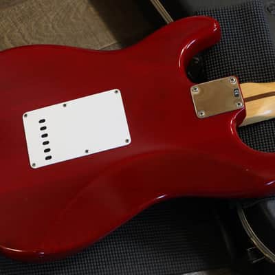 2002 Fender Highway 1 Stratocaster HSS Electric Guitar Transparent Dakota Red + OHSC image 12
