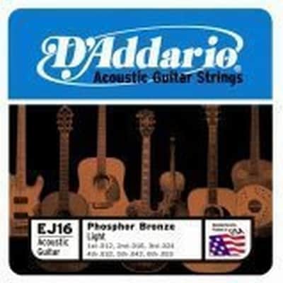 D'Addario EJ16 Phosphor Bronze Acoustic Guitar Strings, Light - 3 Pack image 1