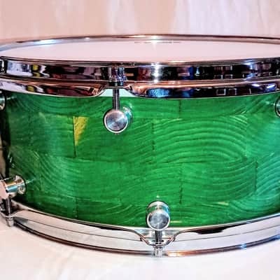 MARTIAL PERCUSSION-CUSTOM STAVE SNARE DRUM w/ IDSS - PONDEROSA GREEN -FREE SHIP TO C-USA! image 6