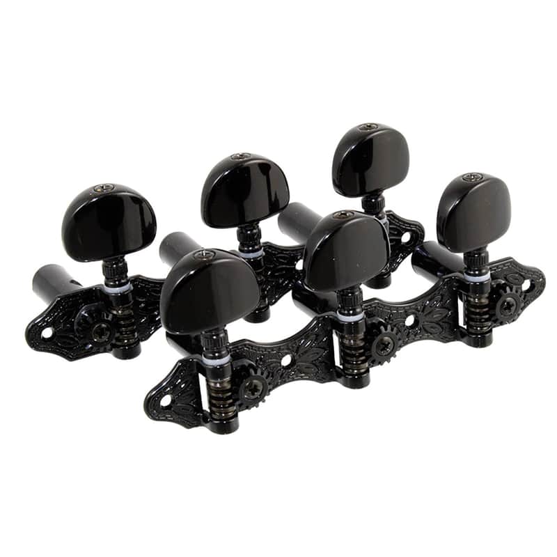 Allparts Allparts Hauser Style Classical Guitar Tuner Set with Ebony Buttons - Gold Finish - New