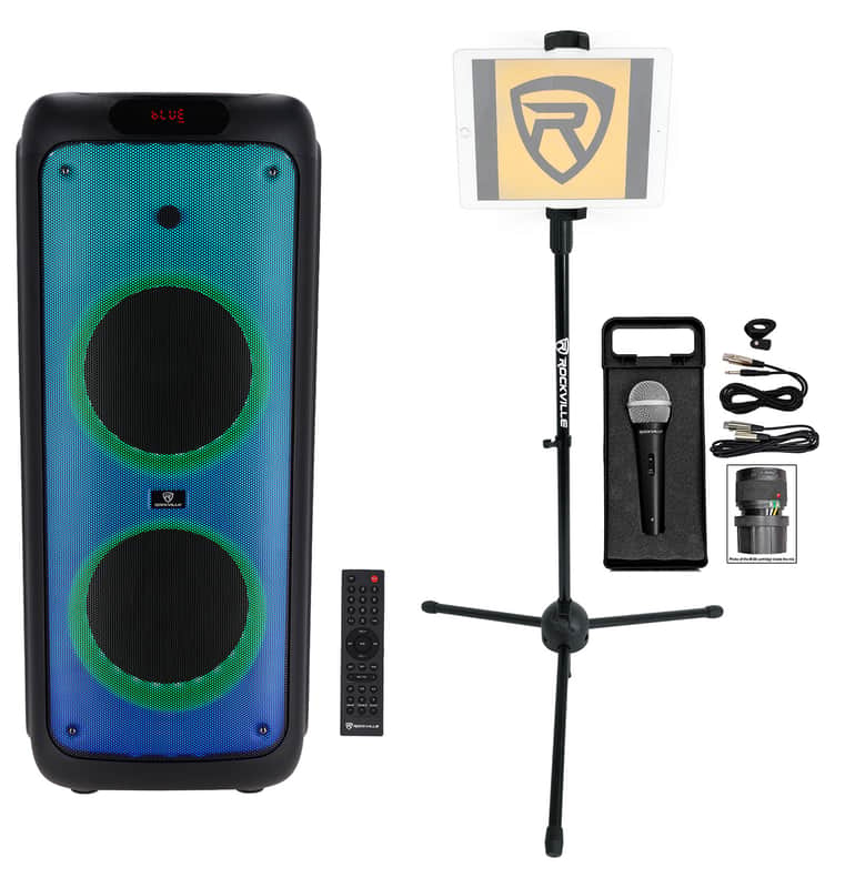 Rockville BASS PARTY 10 Karaoke Machine System Party Speaker w/Mic+Tablet Stand image 1