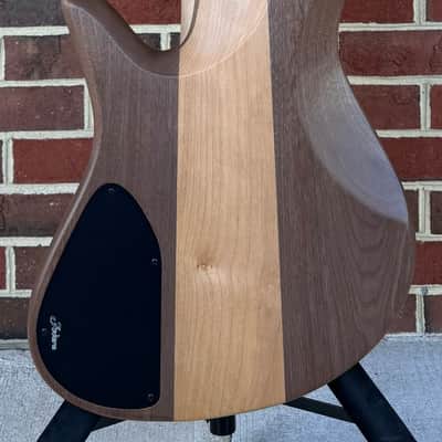 Fodera Emperor II Elite, Chestnut Burl Top, Walnut Body, Alder Tone Block, Flamed Ebony Fretboard, Flamed Ebony Ramp, Chestnut Dot Inlays, Fodera/Duncan Dual Coil Pickups, Hardshell Case image 7