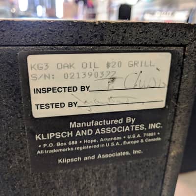 1990’s Klipsch KG3 Floorstanding Speakers, 10”, 8”, Horn, 65/325w, 8 Ohm, Oak image 7