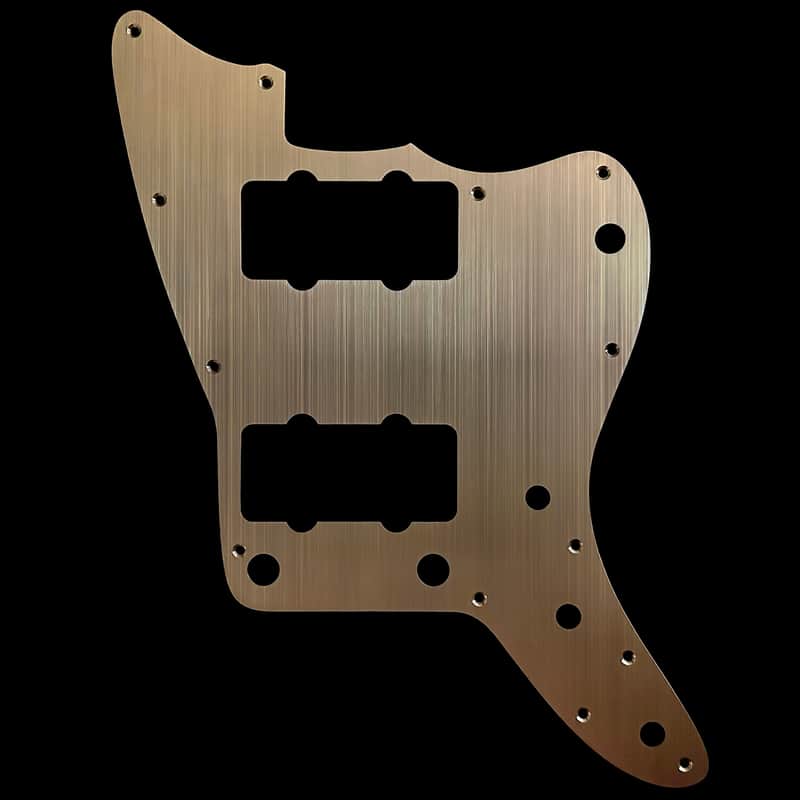Jazzmaster Pickguard Scratchplate - NO Upper Controls / Rhythm Circuit - USA 60s Vintage - Brushed Brass - Made-To-Order image 1