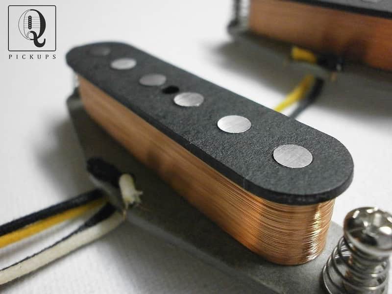 Classic Mustang Guitar Pickup SET A5 Vintage Fits Fender GrayBottom HandWound by Q pickups Duo Sonic image 1