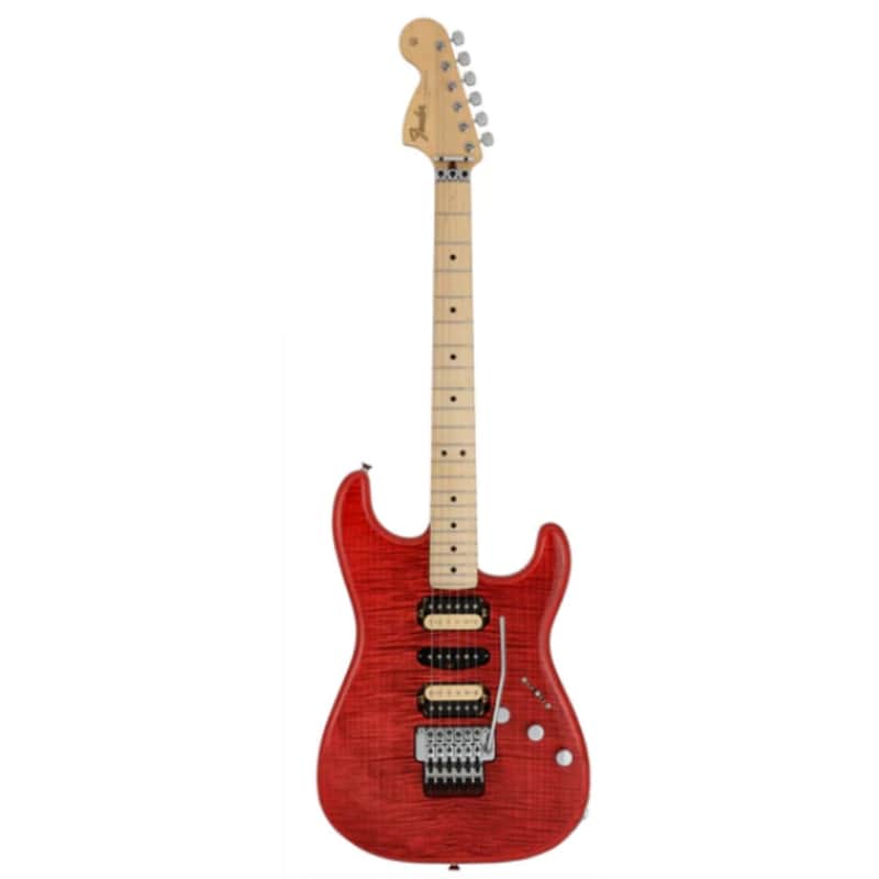 Fender Michiya Haruhata Stratocaster Electric Guitar, Maple FB, Trans Pink image 1
