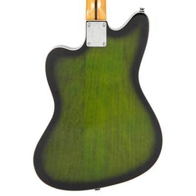 Vintage REVO Series 'Surfmaster Thinline' Twin Electric Guitar ~ Greenburst image 6