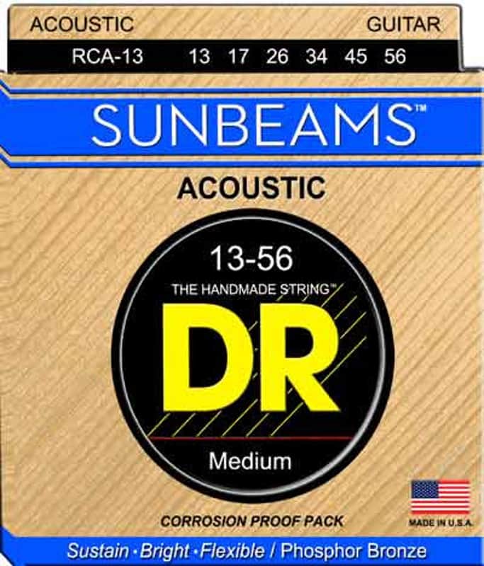 DR - Sunbeamâ„¢ RCA13 - Acoustic Guitar String Set - Round Core - 13-56 (RCA13) image 1