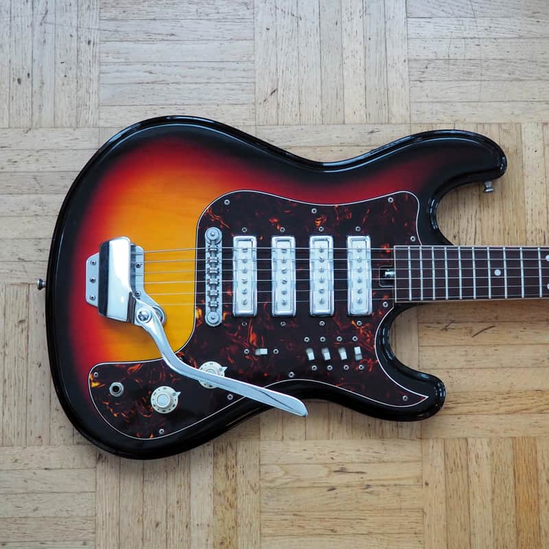 VIDEO! 1970s Japan Sakai (Teisco-ish) "Hertiecaster" guitar - pro Setup, player ready image 1