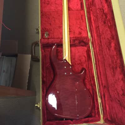 Wal  Bass Guitar 1998 Red - Left Handed, Quilted Maple Facings - JUST REDUCED!! image 4