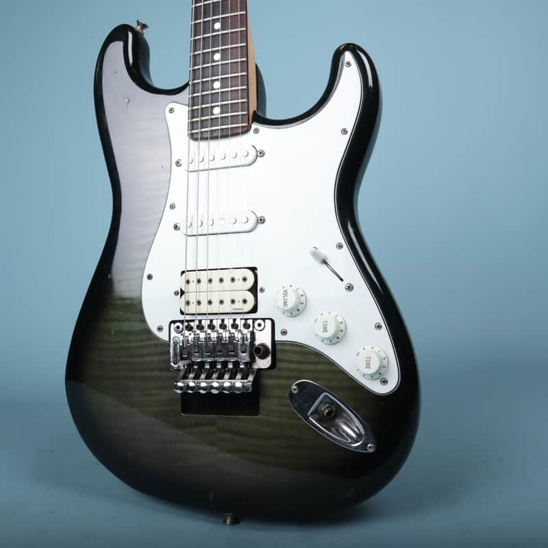 1993 Fender MIJ Stratocaster HSS Floyd Rose Blackburst image 1
