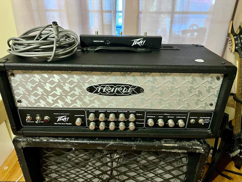 Peavey Triple XXX Ultra Tube Series 120-Watt Head WITH ORIGINAL FOOT-SWITCH Black with Silver image 1