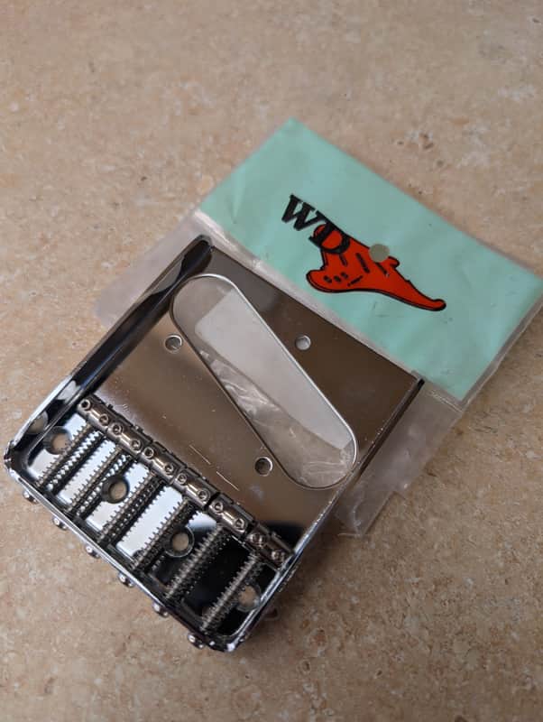 W.D. Telecaster Bridge With Saddles Complete Chrome Excellent image 1