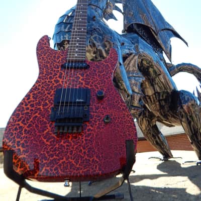 Jackson Dinky 1988 Fire Lava Crackle Signed By Grover OHSC image 1