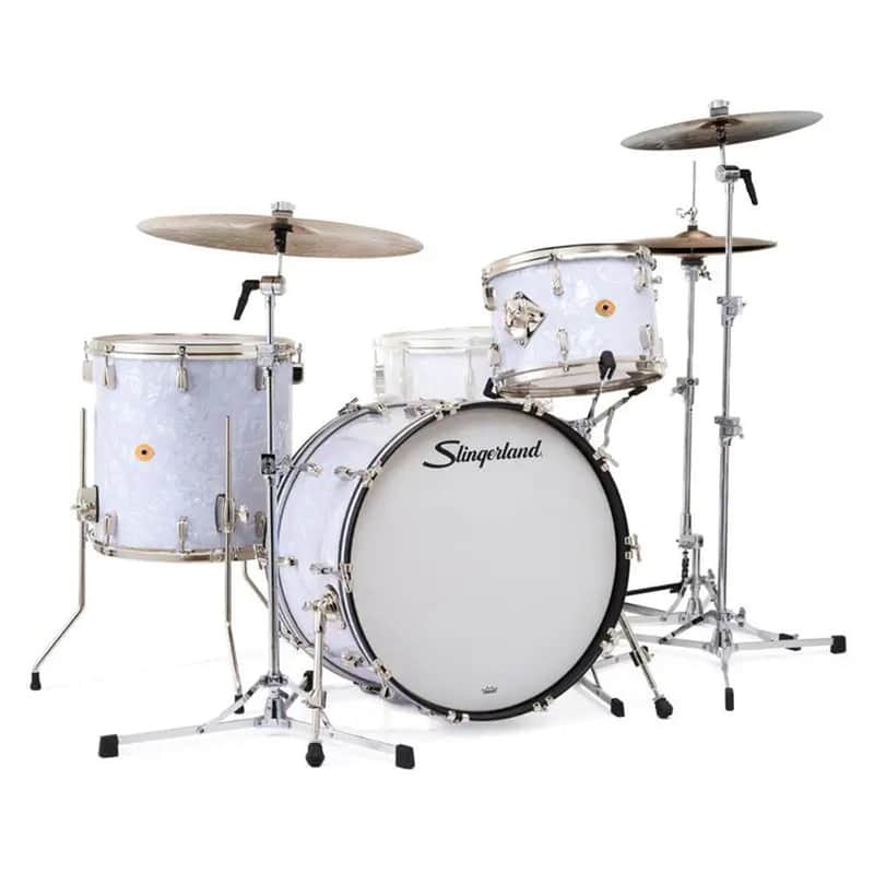 Slingerland Radio King 3pc Drum Set 22/13/16 White Marine Pearl image 1