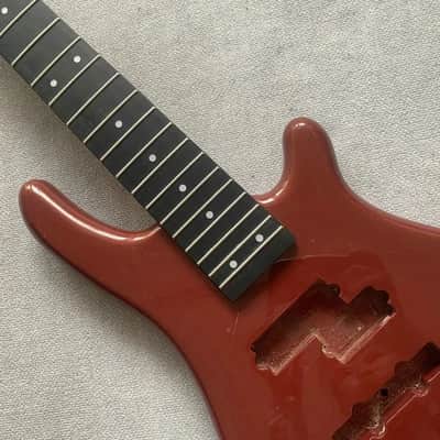 Red 5 String Bass Basswood Body with Maple Neck image 3