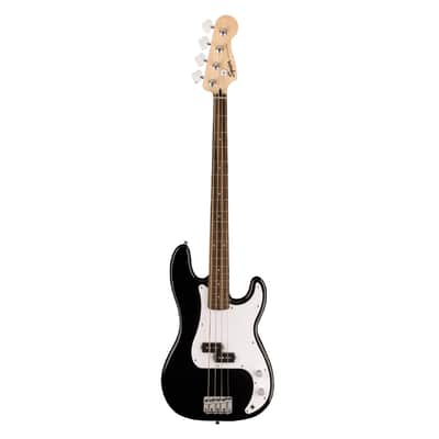 Used Squier Sonic Precision Bass Electric Guitar - Black w/ Laurel FB image 2
