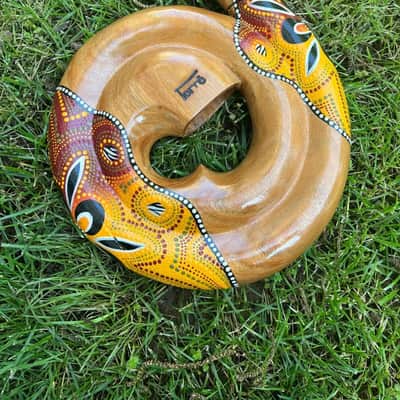 Handmade Spiral Didgeridoo Horn - Mahogany Wood with Full Sound image 2