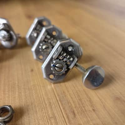 Set of Vintage 1948 - 1952 Kluson Metal Button, 3x3 Individual Open Back Martin Guitar Tuning Keys! image 3