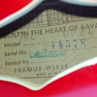 Framus Atlantik Germany Baujahr 1974 E-Guitar Red 6 String Vintage E-Gitarre image 5