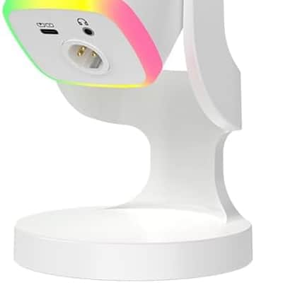 white Dynamic Microphone - USB/XLR RGB Mic with Echo Adjustment, Mute Key & Monitoring Jack, Desktop Microphone for PC Gaming, Streaming & Chat image 1