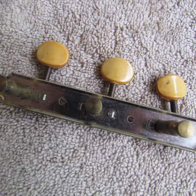 Kluson Double Line 3 On A Strip Bass Side Tuners 65ish Vintage Kluson Double Line Tuners W/Bent Key image 4