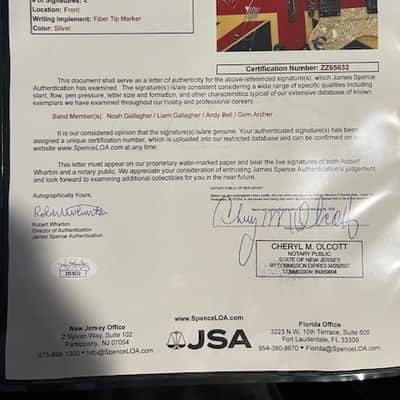 Epiphone Supernova late 90's - Union Jack -signed by Oasis in silver marker with COA and HSC image 2
