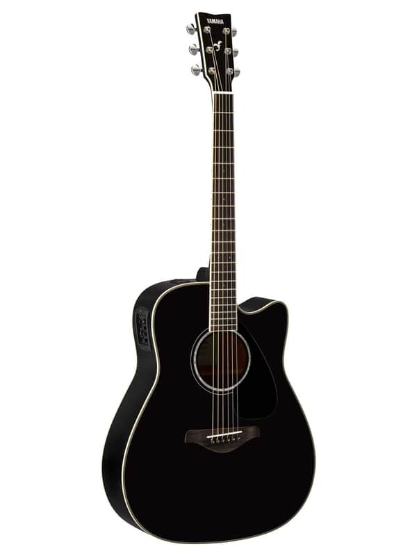 Yamaha FGX830C Solid Top Folk Acoustic-Electric Guitar - Black image 1