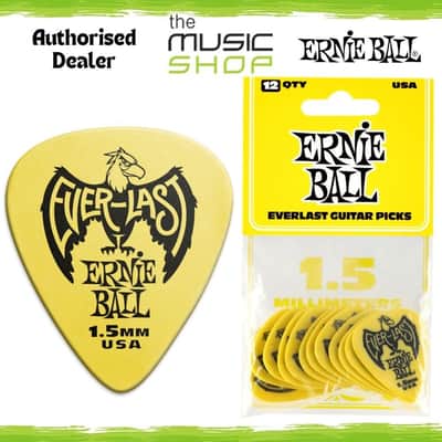 Ernie Ball Everlast 1.5mm Yellow Guitar Picks, 12 Pack - 9195 image 1