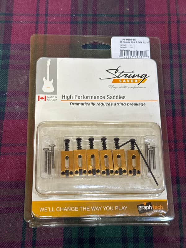 Graph Tech String Saver Classic Strat & Tele Saddles - Gold image 1
