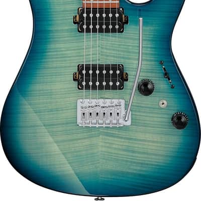 Ibanez AZ24S1F Standard 6-String Right-Handed Electric Guitar with Roasted Maple Neck and Jatoba Fretboard (Transparent Turquoise Burst) image 1