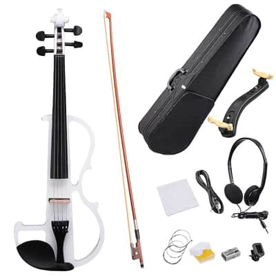 Cxxss 4/4 Violin Electric Violin(right hand)white-US image 14