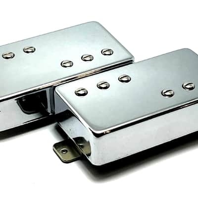 3x3 Humbucker Set, 4 Wire Bridge + Neck Pickups, AlNiCo 5 Split Humbuckers, Covered Chrome image 1