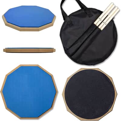 Snare Drum Practice Pad,12-Inch Practice Drum Pad,Double Sided Silent Drum Pad and Sticks,Drum Pads Carry Bag image 1