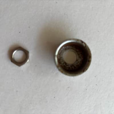 VINTAGE Fender Broadcaster, Telecaster, NoCaster, Deluxe  jack cup + screw 1949-1955 - Chrome 1949-1955 - Chrome image 1