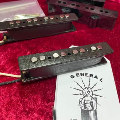 General Vintage Tone  Jazz bass Hand wound Pickup set 1960s Scatter Made GVT Rwrp image 3