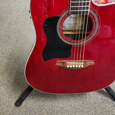 Used Ventura V3RED Acoustic-Electric Guitar - Red w/ Soft Case image 4