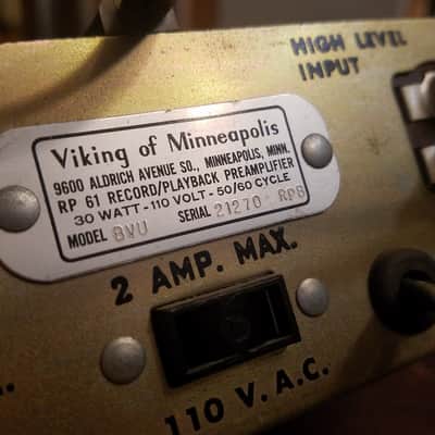 Viking RP-61 (VU) Rackmount Tube record/playback amplifier VU meter 1950s - Hammered grey metallic paint image 5