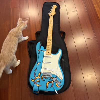 Fender Tyler, the Creator Signature Stratocaster 2019 - Blue with Flames image 3