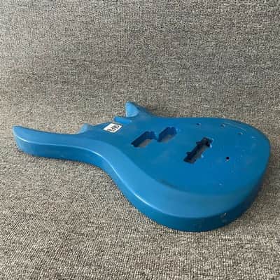 Blue 4 String Bass Basswood Body image 2