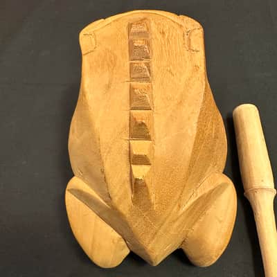 Handmade 7" Frog Guiro Scraper Rasper, Rhythm Fusion, with Beater-MINT image 3