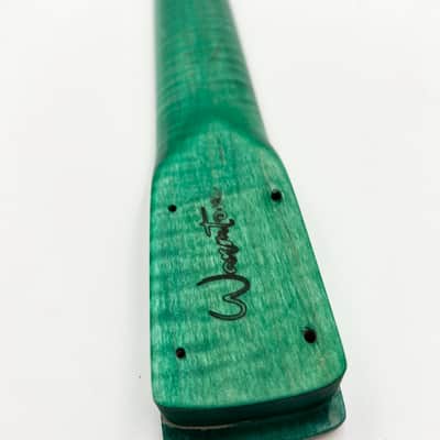Warmtone Custom Guitars Flamed Maple Strat Style Neck- Green Flames #2 image 2