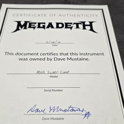 DAVE MUSTAINE'S MEGADETH Studio Album Recorded Tour Stage Played MXR Super Comp Compressor USA Guitar Pedal Artist Owned by Dave Mustaine Signed COA image 3