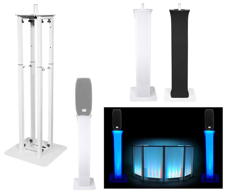 (1) Rockville White Adjustable Totem Speaker Stand For Peavey Messenger image 1