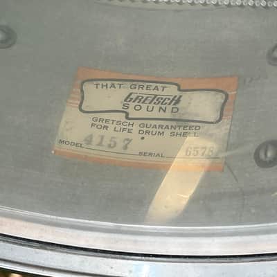 GRETSCH 60s #4157 Name Band 14x5.5 Silver Sparkle 1960s Gretsch Snare Drum [51090] (06/15) image 7
