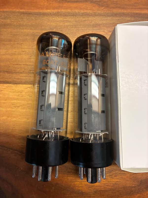 Tight current matched pair of Amperex EL34 tubes test NOS image 1