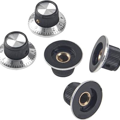 5Pcs 24 x 14.5mm (dh) Potentiometer Control Knob Volume Audio Electric Guitar Bass Pedal Knobs Screw Type Compatible with Electric Guitar Bass image 2