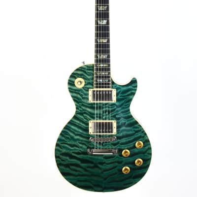 2004 Gibson Custom Shop Les Paul Elegant INSANE QUILT TOP! Peacock Green, Abalone Inlays, Ebony Board! image 10