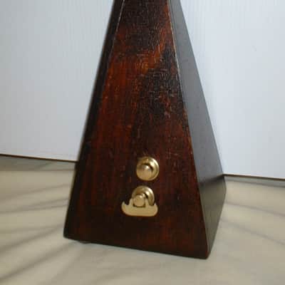 Antique Wood Bell Metronome de Maelzel by Seth Thomas Clocks Dark Walnut, Fully Restored, Brass Trim image 2